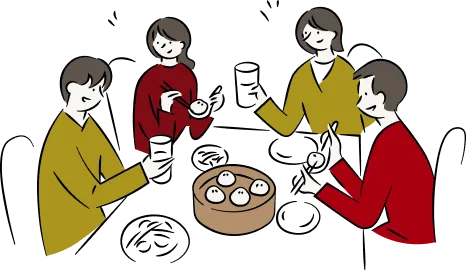 食事をしている人のイラスト