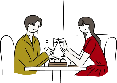 食事をしている人のイラスト
