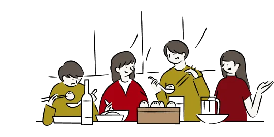 食事をしている人のイラスト